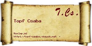 Topf Csaba névjegykártya